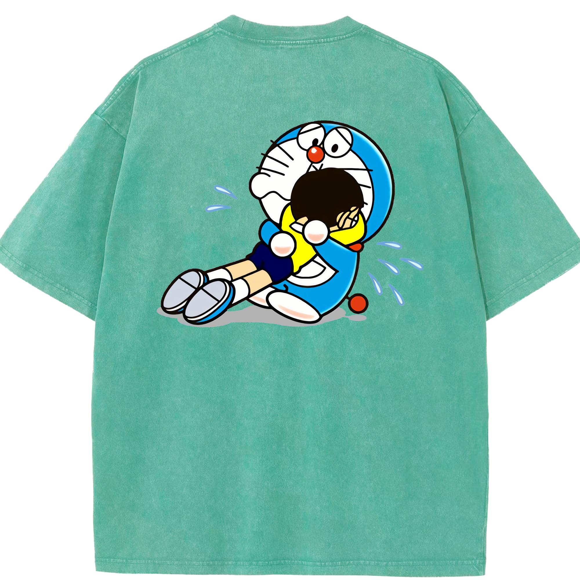 （画像用） ドラえもん Doraemon 綿100% ヴィンテージ風 半袖Tシャツ（背面プリント）
